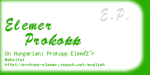 elemer prokopp business card